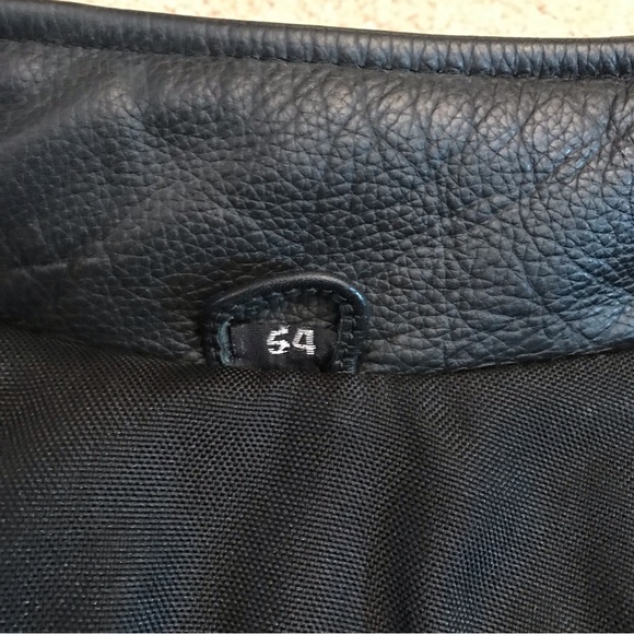 Mens Leather Nylon Motorcycle Riding Jacket Size 54 2X Black Harley Patches - Picture 5 of 16